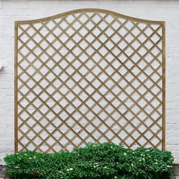 image of Forest 6' x 6' Pressure Treated Europa Hamburg Decorative Garden Screen Panel (1.8m x 1.8m) - Pressure treated