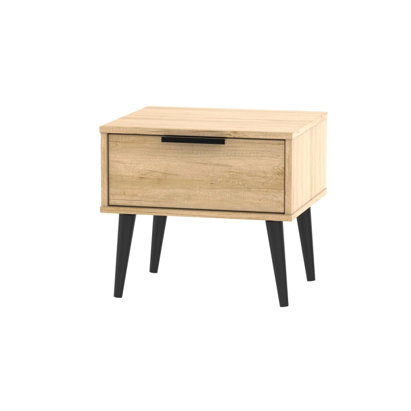 Image of Fuji 1 Drawer Bedside In Nebraska Oak (Ready Assembled)