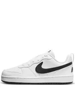 image of Nike Older Kids Court Borough Low Recraft Trainers, White/Black, Size 3 Older