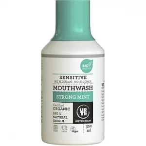 image of Urtekram Sensitive Strong Mint Mouthwash 300ml