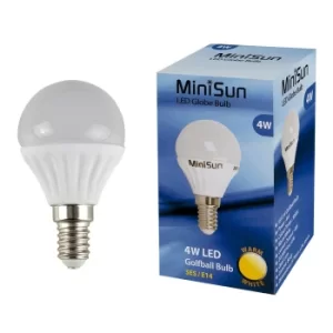 Image of 10 x 4W SES E14 Warm White LED Golfball Bulbs