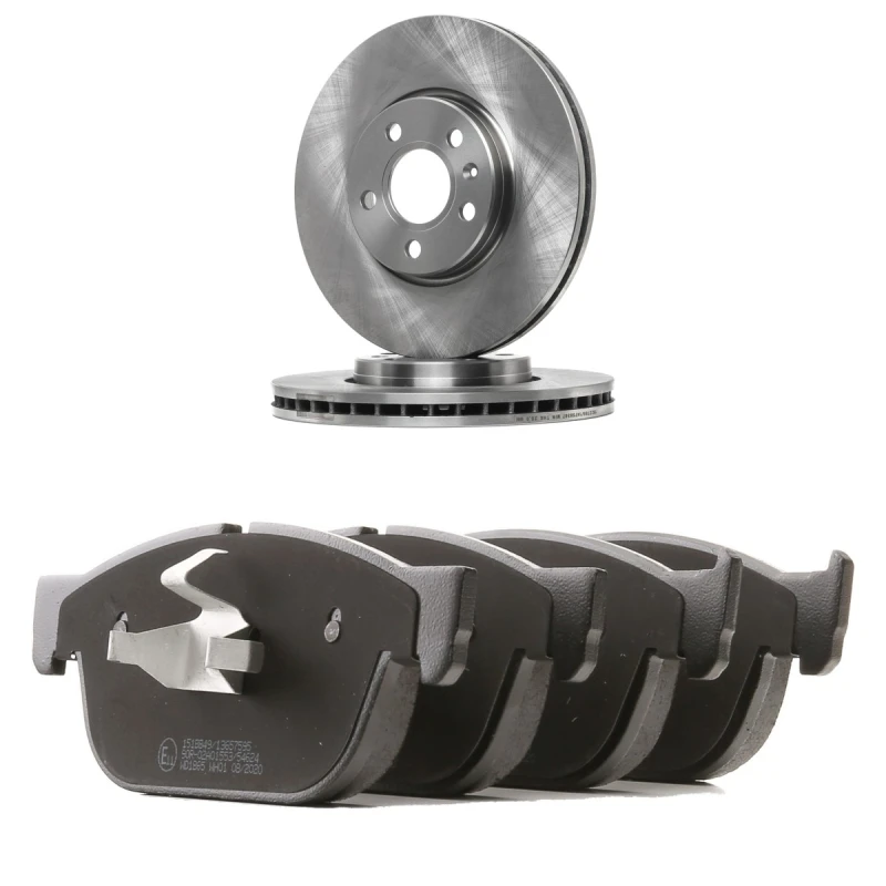 Image of RIDEX 3405B2053 Brake disc and pads set Front Axle, Brake Disc Type: internally vented, prepared for wear warning indicator Brake Set,disc brakes (34
