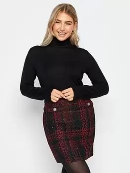 Image of M&Co Red Check Boucle Skirt, Red, Size 18, Women