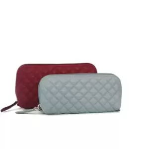 image of Eastern Counties Leather Alivia Cosmetic Case (Pack Of 2) (One size) (Cranberry/Cloud) - Cranberry/Cloud