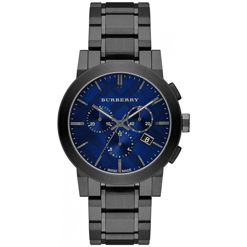 Image of Burberry Burberry BU9365 Chronograph The City Gun Metal Mens Watch 42mm Black black