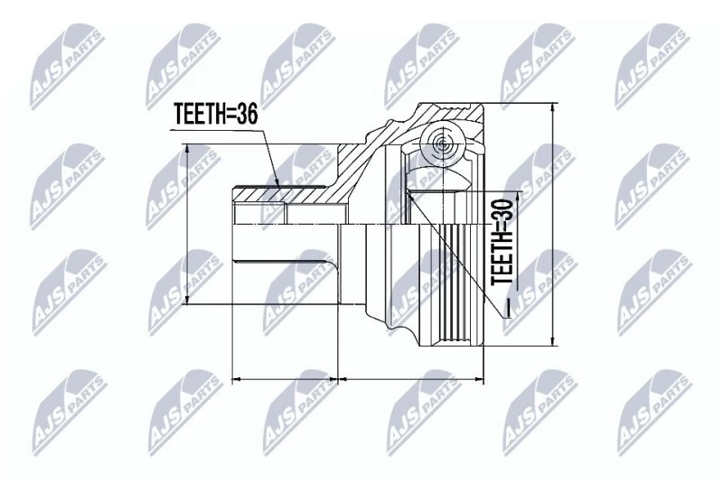 Image of NTY CV joint kit NTY NPZ-SK-007