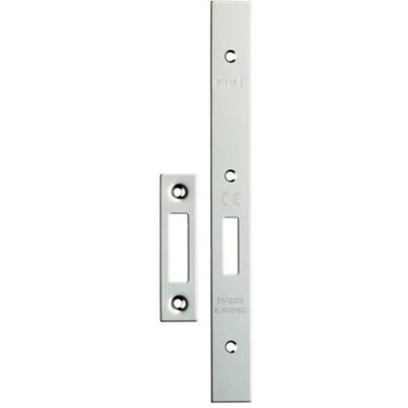 Image of Loops Forend Strike & Fixing Pack Suitable for DIN Euro Deadlock Bright Steel Metallics unisex