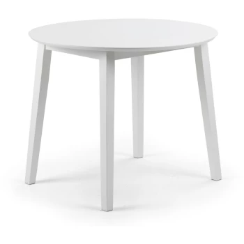 Image of Rena - Dropleaf Solid Wood White Lacquered Finish Dining Table