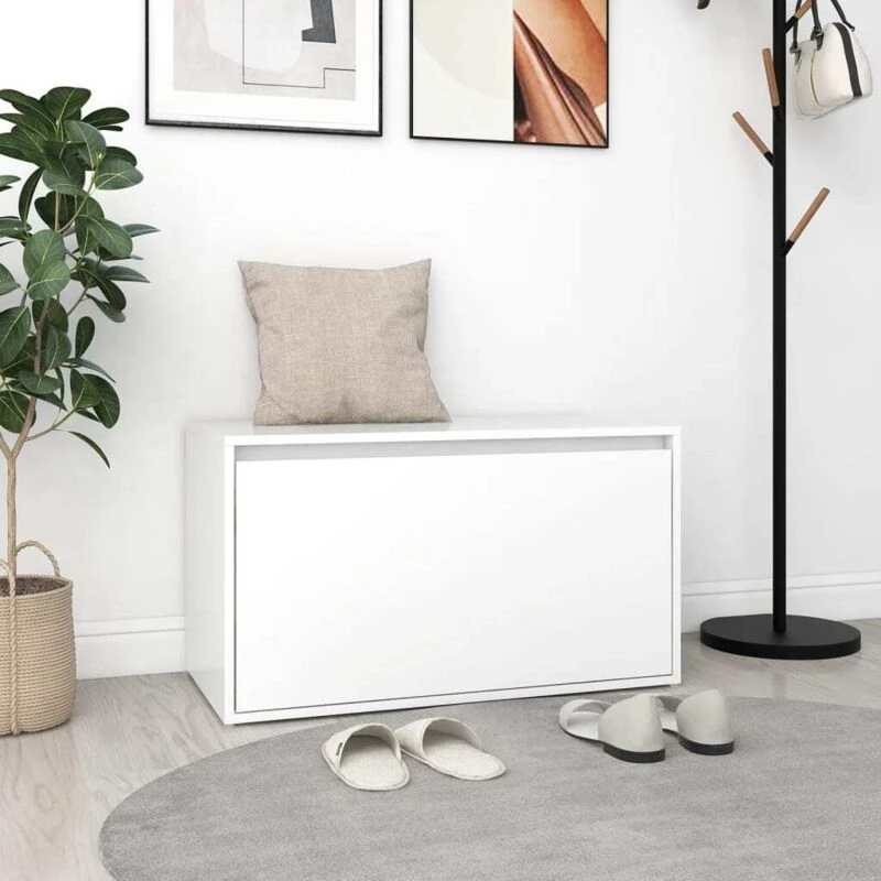 Image of VIDAXL Hall Bench 80x40x45cm White Engineered Wood vidaXL 8720286642634