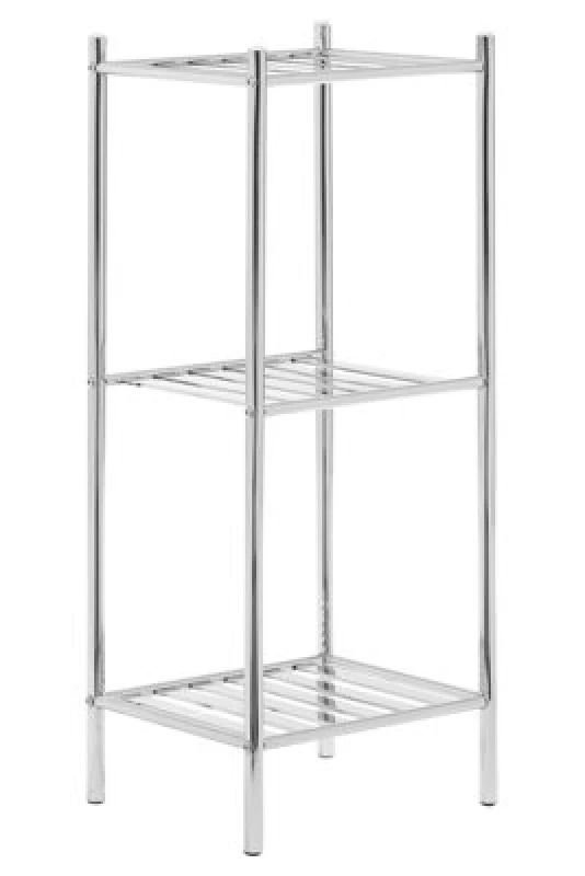 Image of Premier Housewares Dara 3 Tier Chrome Metal Shelf Unit Silver