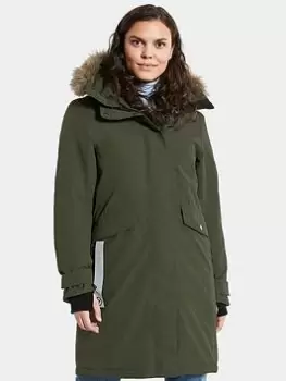 image of Didriksons Erika Parka - Khaki, Size 40(Uk 14), Women