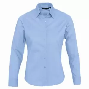 Image of SOLS Womens/Ladies Eden Long Sleeve Fitted Work Shirt (S) (Bright Sky)