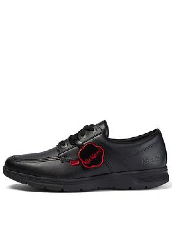 Image of (UK 6) Kickers Kelland Lace Lo Black Leather Shoes