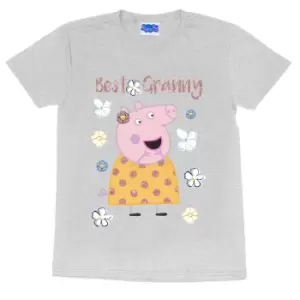Image of Peppa Pig Womens/Ladies Best Granny Pig Boyfriend T-Shirt (4XL) (Grey Heather)
