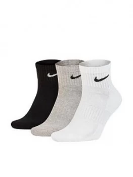 Image of Nike Everyday Cushion Ankle Socks (3 Pack) - Multi, Size S, Men