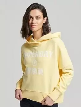 Image of Superdry Code Core Sport Hoodie - Yellow, Yellow, Size 12, Women