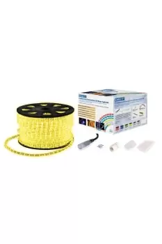 image of Static LED Rope Light Kit With Wiring Accessories Kit 45m Yellow