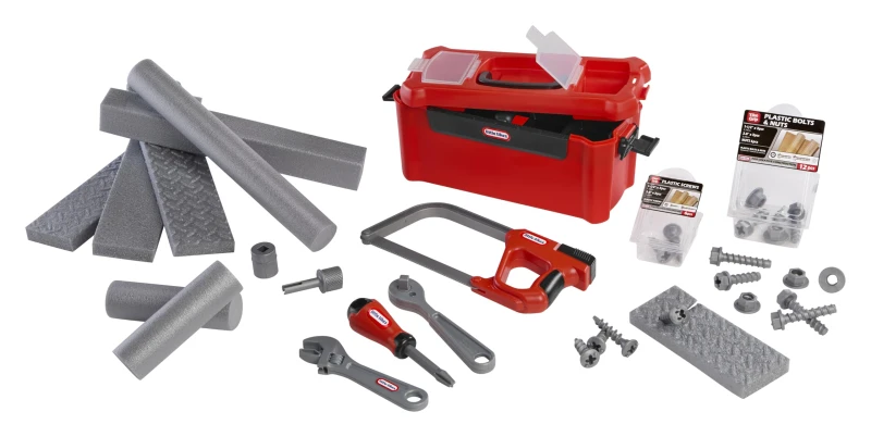 Image of little tikes Creative Construction Tool Box Set - Includes 9 Accessories Pretend Play Construction Set Suitable for Boys and Girls Ages 3+ Years
