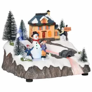 Image of LED Musical Animated Christmas Village with Fibre Optic River