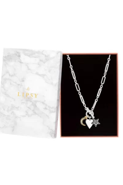 Image of Silver And Hematite Meaningful Charm Necklace - Gift Boxed