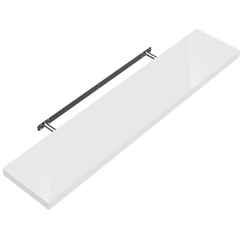 image of CASARIA Floating Wall Shelf with Wall Mount - 110cm High-lustre White