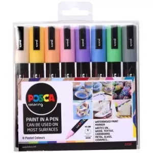 Image of Posca Paint Marker Pen Set Pastel Medium Tip Pack of 8