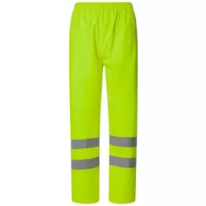 image of Yoko Unisex Adult Flex U-Dry Hi-Vis Over Trousers (L) (Yellow) - Yellow