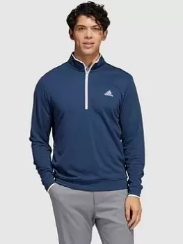 Image of adidas Golf Primegreen UPF Quarter Zip Pullover - Navy/White Size M Men