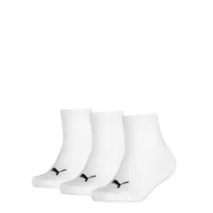 Puma 3 Pack Quarter Sock - White