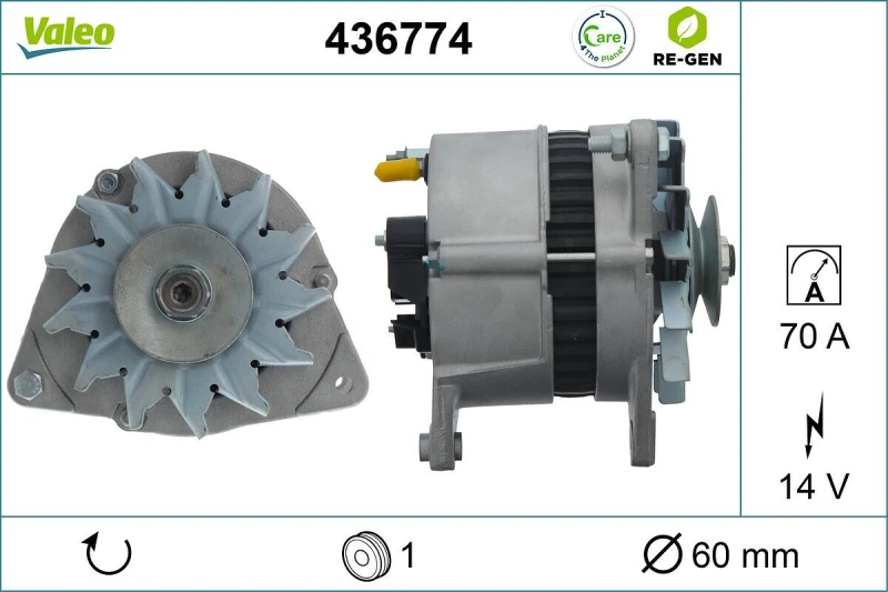 Image of VALEO 436774 Generator Alternator Charging Current: 70A, Voltage: 14V Alternator (4)