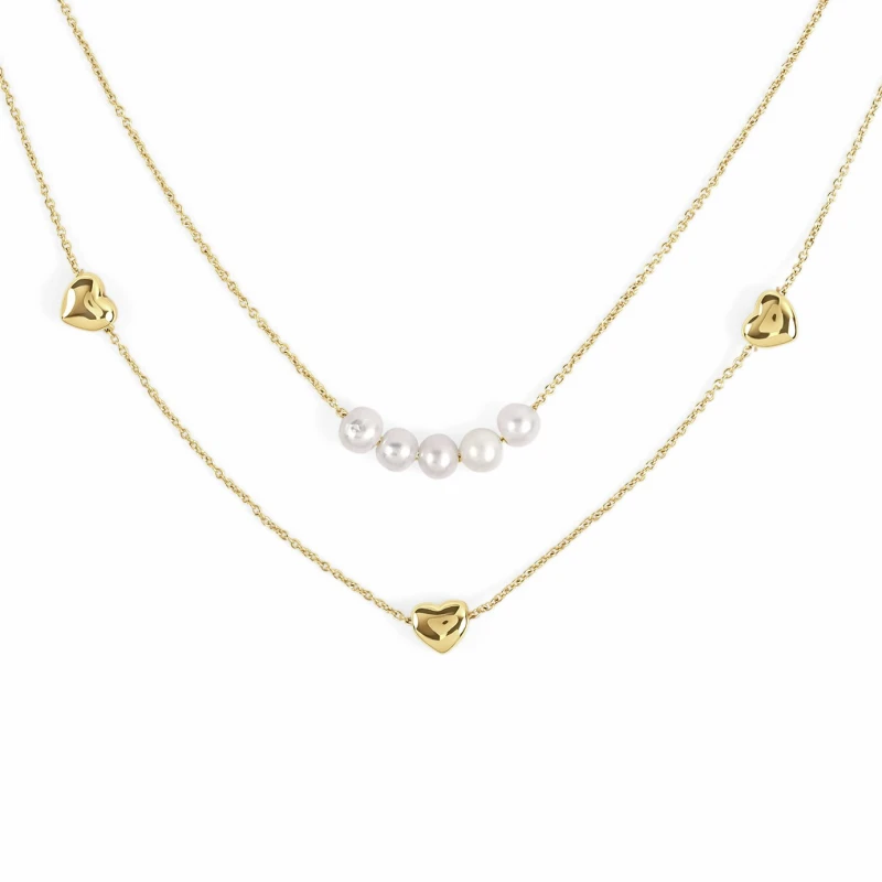 Image of Radley 18ct Gold Plated Double Layer Heart & Pearl Necklace