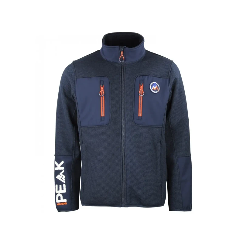 Image of Fleece with softshell panels Peak Mountain Candy Bleu Male L