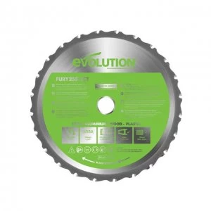 image of Evolution FURYA Multi Purpose TCT Circular Saw Blade 255 x 25.4mm x 24T