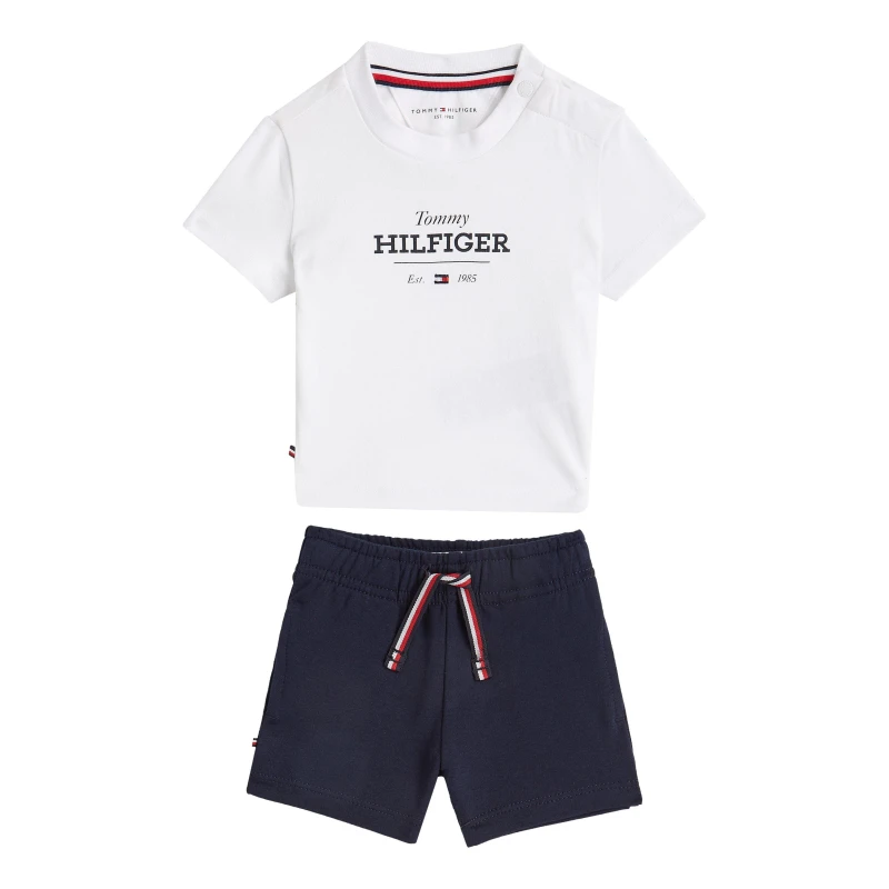 Image of Tommy Hilfiger Unisex Kids T-Shirt and Shorts Set Night Navy C1G unisex 12M(80)