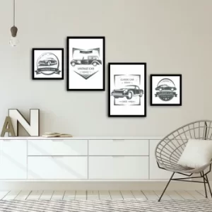 Image of 4PSCT-18 Multicolor Decorative Framed MDF Painting (4 Pieces)