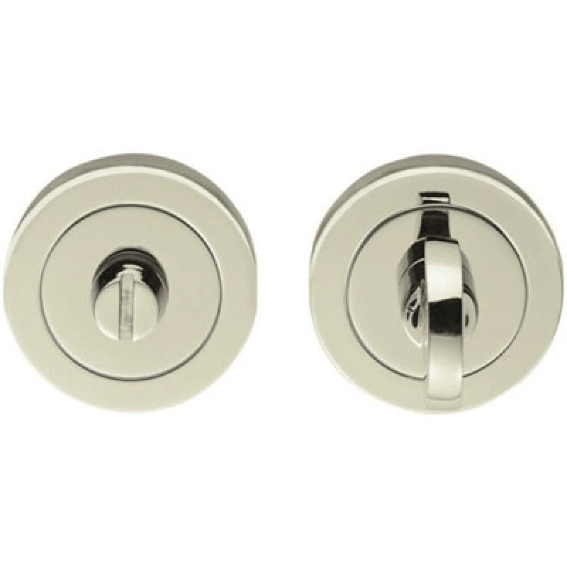 Image of Loops Thumbturn Lock and Release Handle Beveled Edged Rose Polished Nickel Metallics unisex