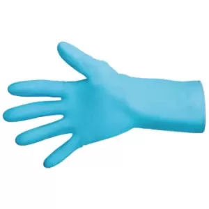 image of Mapa - Vital 117 Liquid-Proof Light-Duty Janitorial Gloves Blue Large - FA291-L