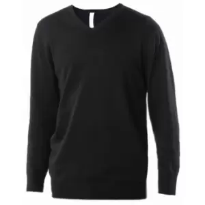 image of Kariban Mens Cotton Acrylic V Neck Sweater (S) (Dark Grey)