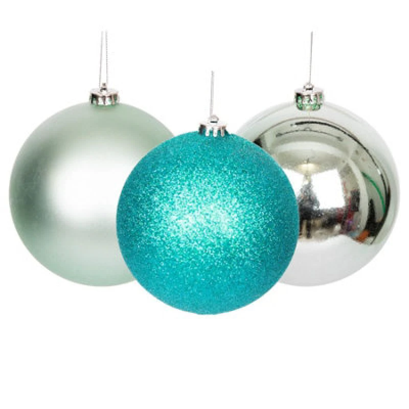 Image of Shatchi BAUBLES TURQUOISE 10CM 3PCS SET PVC Turquoise