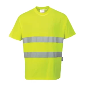 Image of Hi Viz Mens Class 2 Cotton Comfort T Shirt Yellow XL