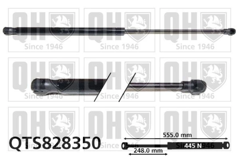 Image of QUINTON HAZELL Tailgate strut QUINTON HAZELL QTS828350