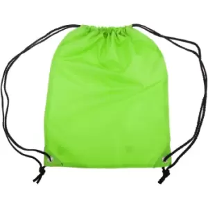 Image of Stafford Plain Drawstring Tote Bag - 13 Litres (Pack of 2) (One Size) (Lime) - Shugon