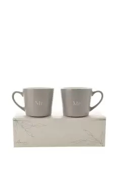 Image of Set of 2 Grey Mugs - Mr & Mr