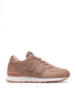 Image of New Balance 574 Lace Children Trainers Pink Size 1