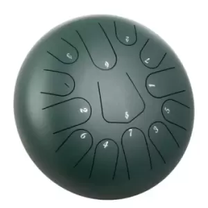 image of 12'' 13 Notes Steel Tongue Drum Pan Drum Handpan Green Music Book Hand Pan Drum