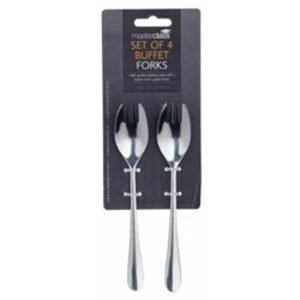 Image of KitchenCraft MasterClass Stainless Steel Buffet Fork Set, 4 Pieces