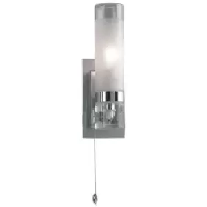 image of Italux Hook - Modern Bathroom Lamp Chrome 1 Light with Mixed, Clear Shade, E14 IP44