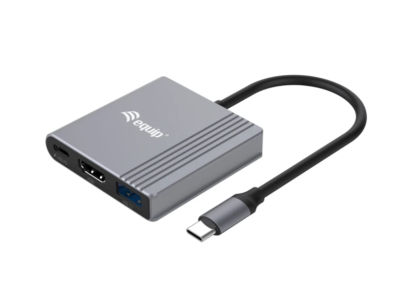 Image of Equip 3 in 1 USB-C to HDMI / USB-A / USB PD Adapter