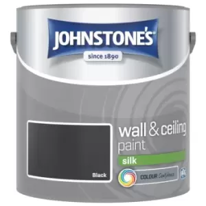 Image of Johnstones Vinyl Silk Emulsion Black 2.5 Litre