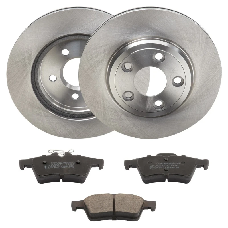 Image of RIDEX 3405B2265 Brake disc and pads set Rear Axle, Brake Disc Type: internally vented, not prepared for wear warning indicator Brake Set,disc brakes